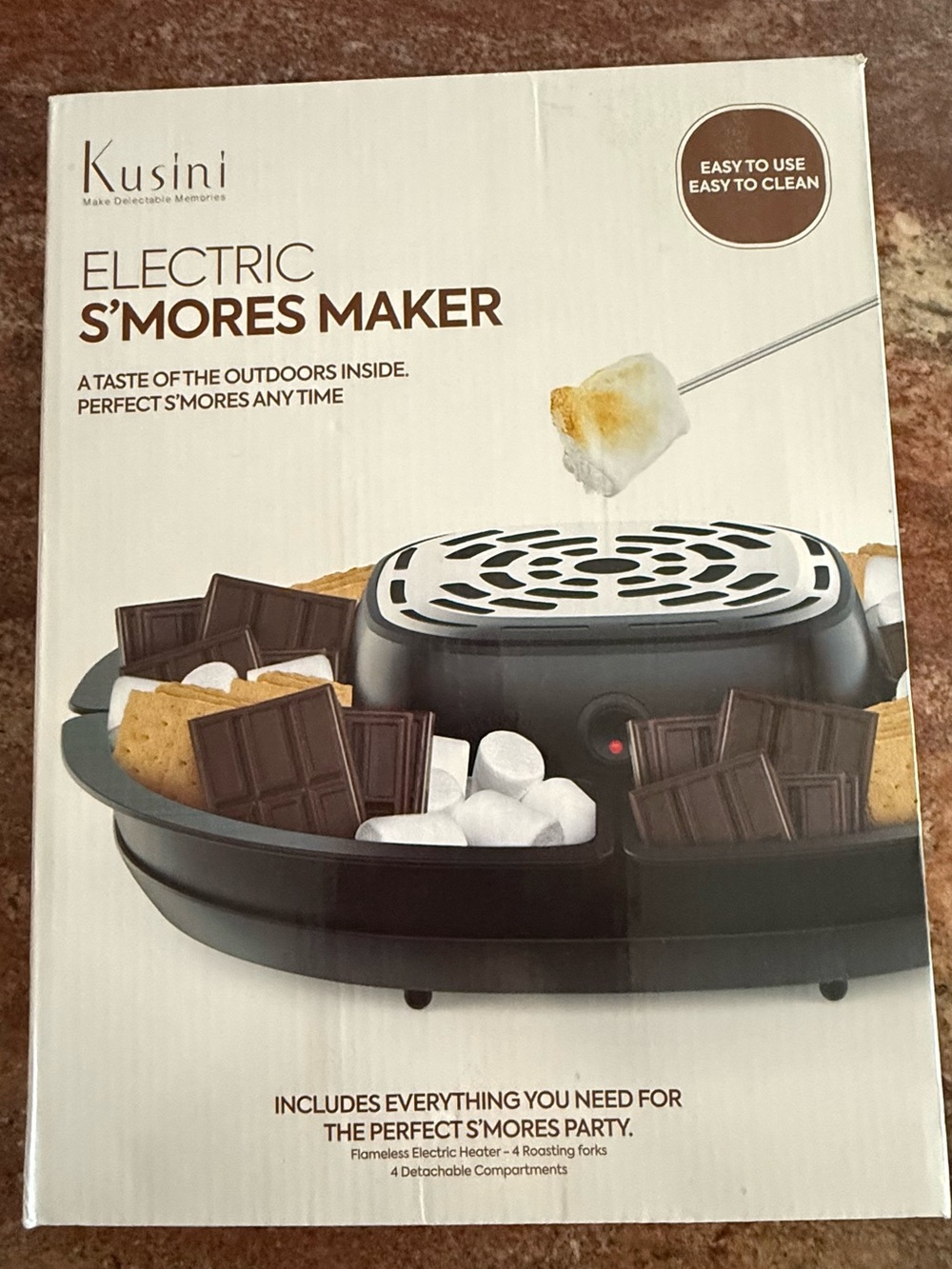 Kusini Black Electric S'mores Maker - Indoor S'mores Party Set